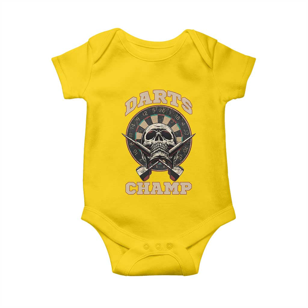 Darts Player Champion Baby Onesie Skull Dartboard Retro Style TS12 Daisy Print Your Wear