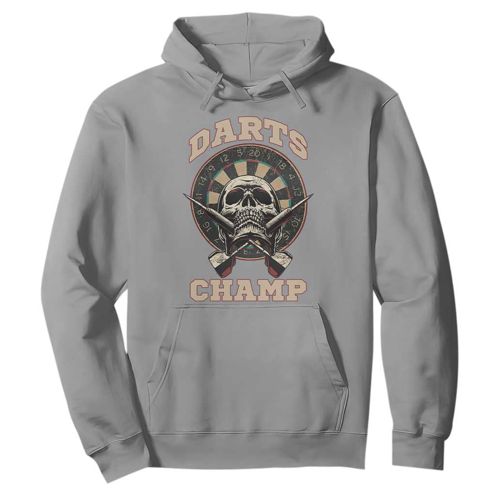Darts Player Champion Hoodie Skull Dartboard Retro Style TS12 Sport Gray Print Your Wear