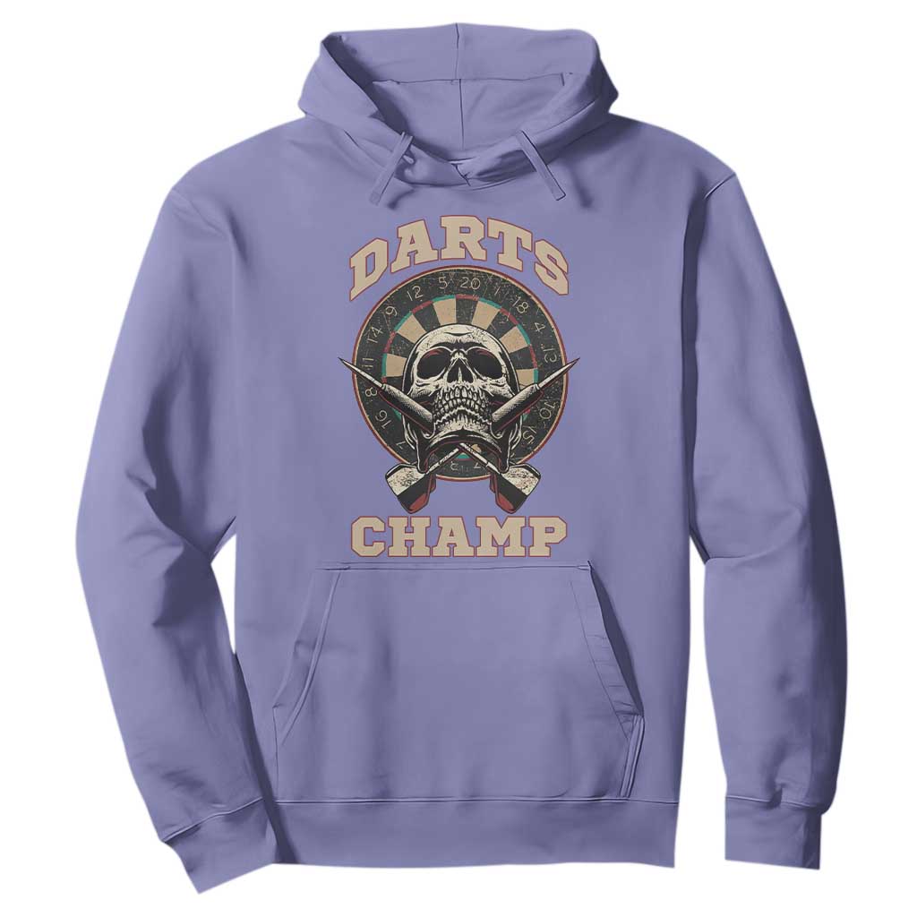 Darts Player Champion Hoodie Skull Dartboard Retro Style TS12 Violet Print Your Wear