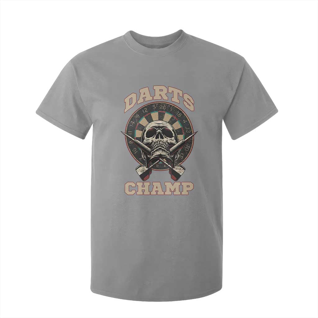 Darts Player Champion T Shirt For Kid Skull Dartboard Retro Style TS12 Sport Gray Print Your Wear