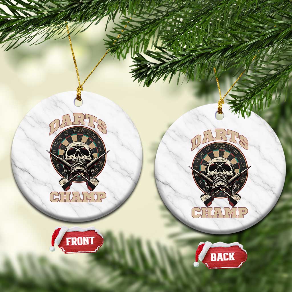 Darts Player Champion Ceramic Ornament Skull Dartboard Retro Style TS12 1pc White Marble Print Your Wear