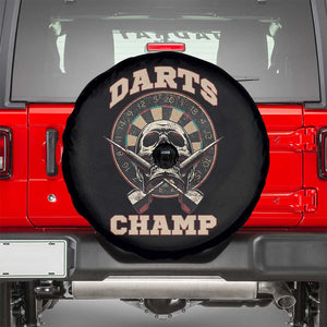 Darts Player Champion Spare Tire Cover Skull Dartboard Retro Style TS12 Black Print Your Wear