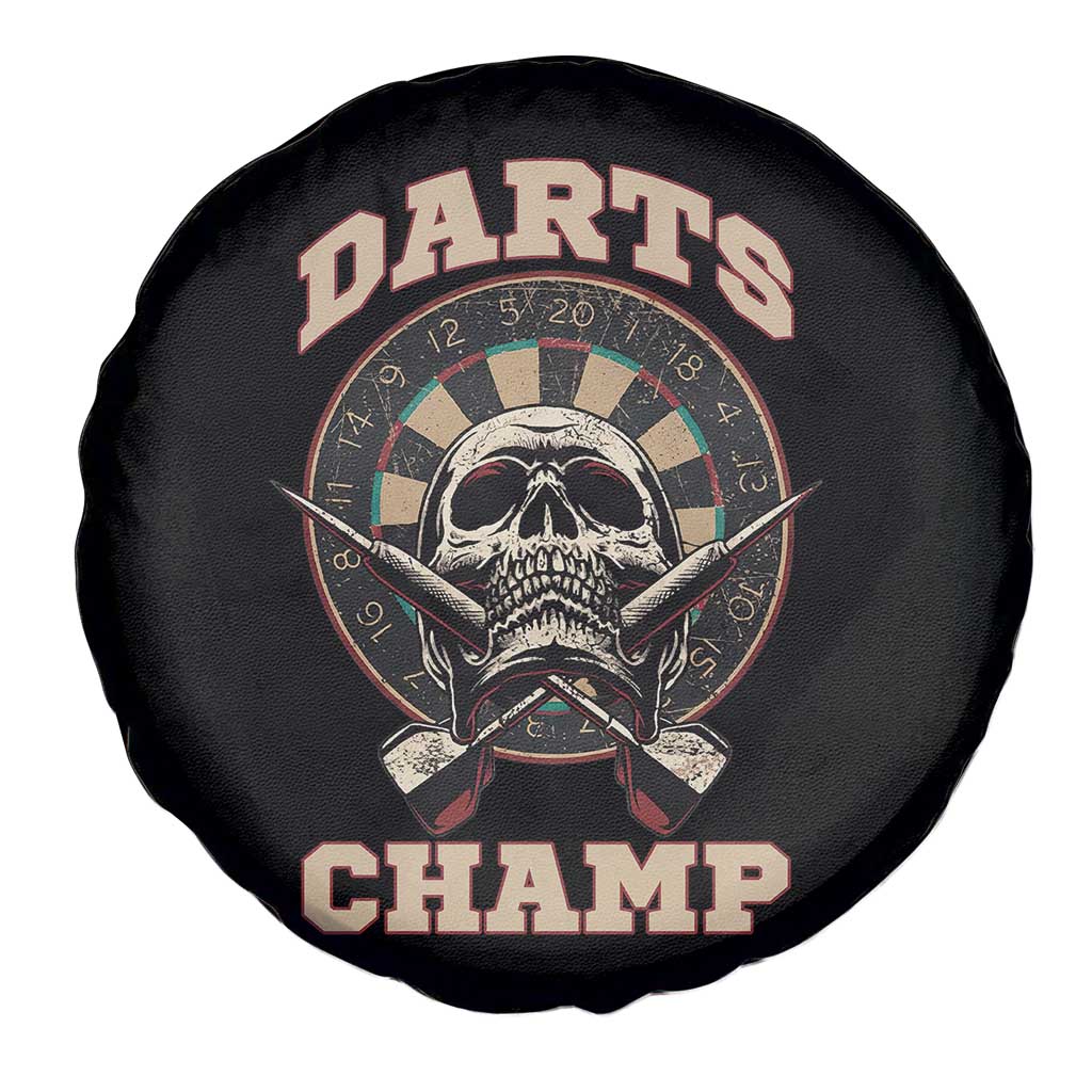 Darts Player Champion Spare Tire Cover Skull Dartboard Retro Style TS12 Print Your Wear