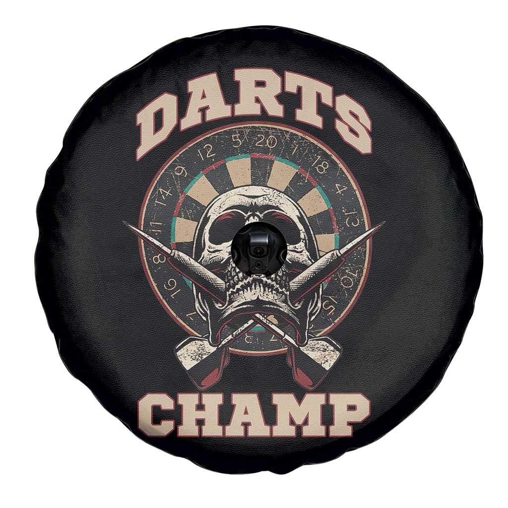 Darts Player Champion Spare Tire Cover Skull Dartboard Retro Style TS12 Print Your Wear
