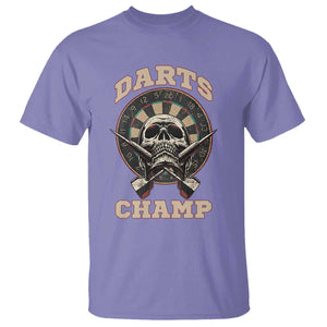 Darts Player Champion T Shirt Skull Dartboard Retro Style TS12 Violet Print Your Wear