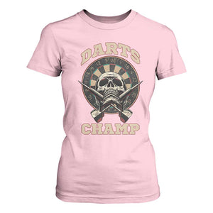 Darts Player Champion T Shirt For Women Skull Dartboard Retro Style TS12 Light Pink Print Your Wear