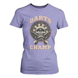 Darts Player Champion T Shirt For Women Skull Dartboard Retro Style TS12 Violet Print Your Wear
