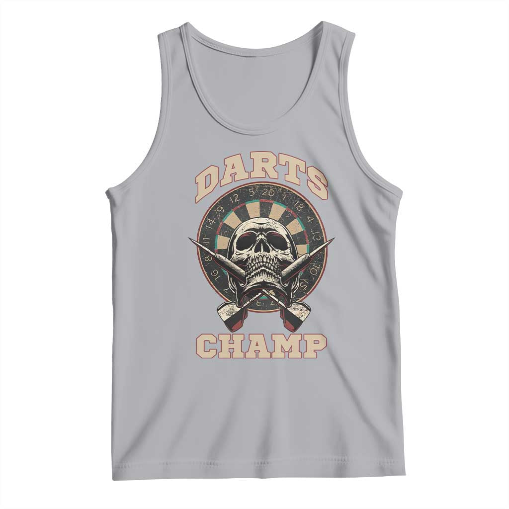 Darts Player Champion Tank Top Skull Dartboard Retro Style TS12 Athletic Heather Print Your Wear