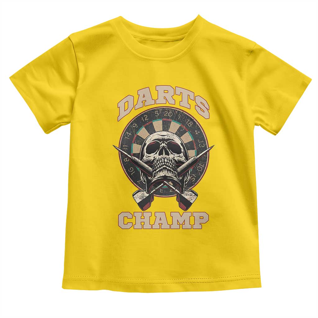 Darts Player Champion Toddler T Shirt Skull Dartboard Retro Style TS12 Daisy Print Your Wear