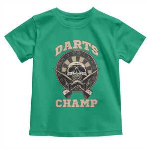 Darts Player Champion Toddler T Shirt Skull Dartboard Retro Style TS12 Irish Green Print Your Wear