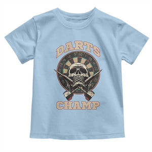 Darts Player Champion Toddler T Shirt Skull Dartboard Retro Style TS12 Light Blue Print Your Wear