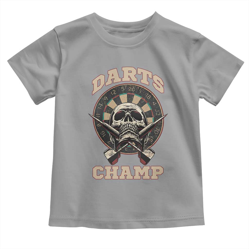 Darts Player Champion Toddler T Shirt Skull Dartboard Retro Style TS12 Sport Gray Print Your Wear