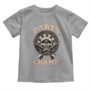 Darts Player Champion Toddler T Shirt Skull Dartboard Retro Style TS12 Sport Gray Print Your Wear