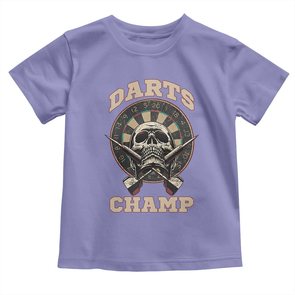 Darts Player Champion Toddler T Shirt Skull Dartboard Retro Style TS12 Violet Print Your Wear