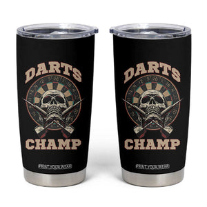 Darts Player Champion Tumbler Cup Skull Dartboard Retro Style TS12 Black Print Your Wear