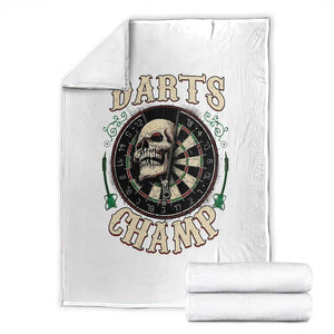 Skull Dartboard Retro Vintage Throw Blanket Darts Player Champion Gift TS12 White Print Your Wear