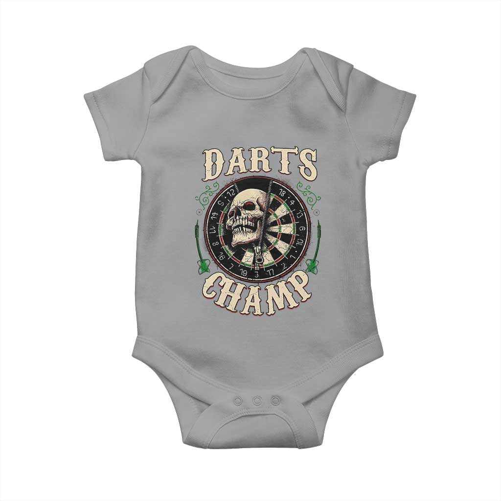 Skull Dartboard Retro Vintage Baby Onesie Darts Player Champion Gift TS12 Sport Gray Print Your Wear