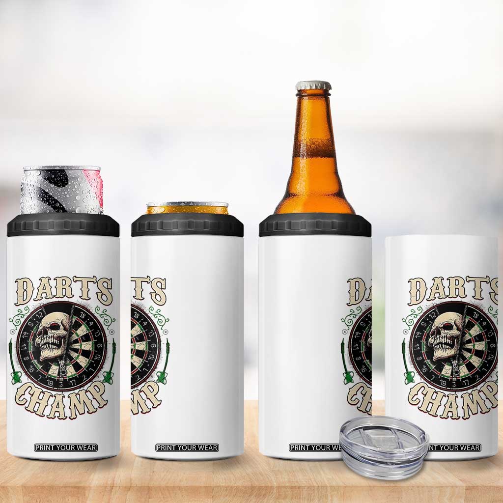 Skull Dartboard Retro Vintage 4 in 1 Can Cooler Tumbler Darts Player Champion Gift TS12 Print Your Wear