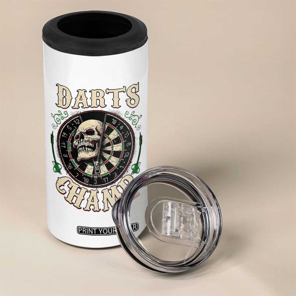 Skull Dartboard Retro Vintage 4 in 1 Can Cooler Tumbler Darts Player Champion Gift TS12 Print Your Wear