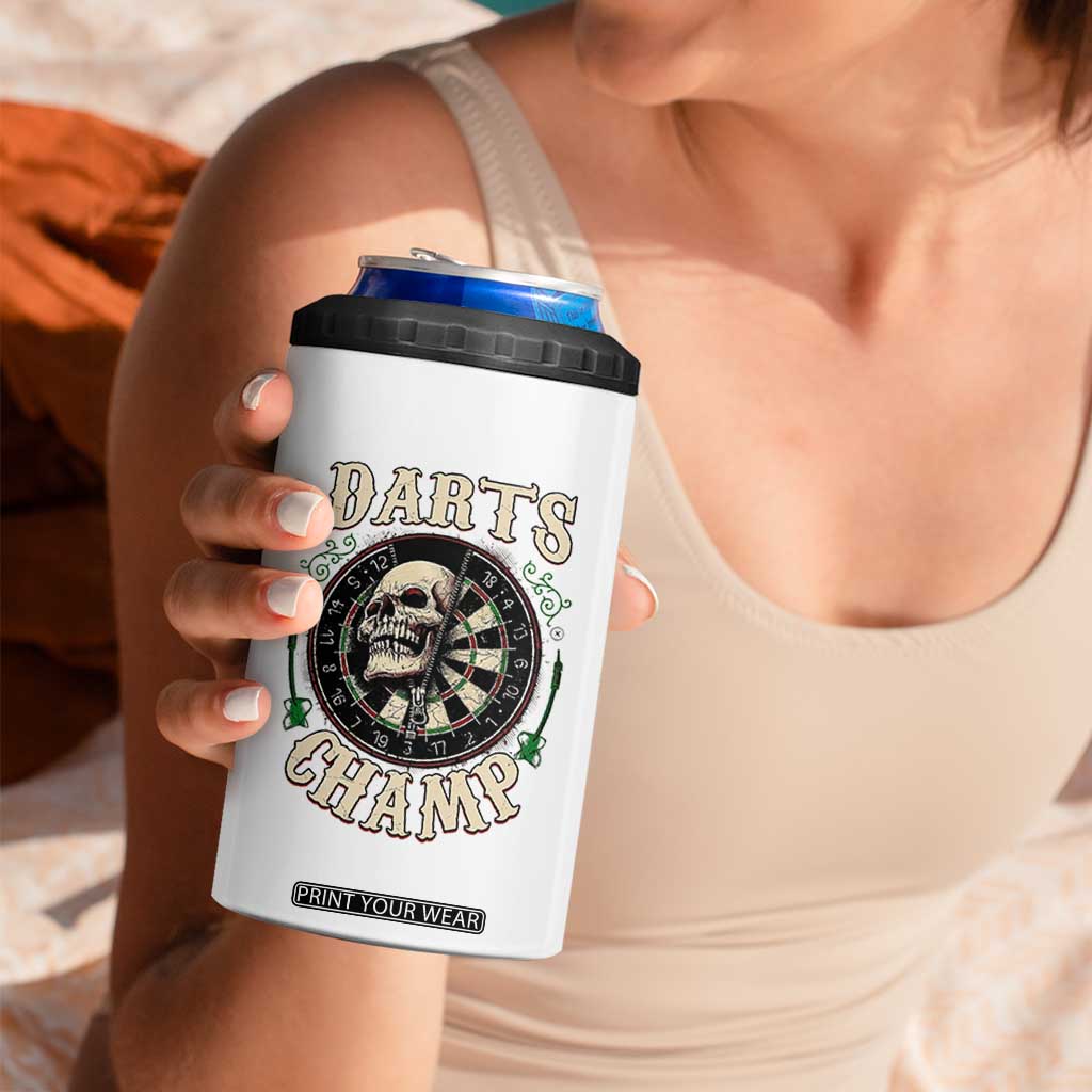 Skull Dartboard Retro Vintage 4 in 1 Can Cooler Tumbler Darts Player Champion Gift TS12 Print Your Wear
