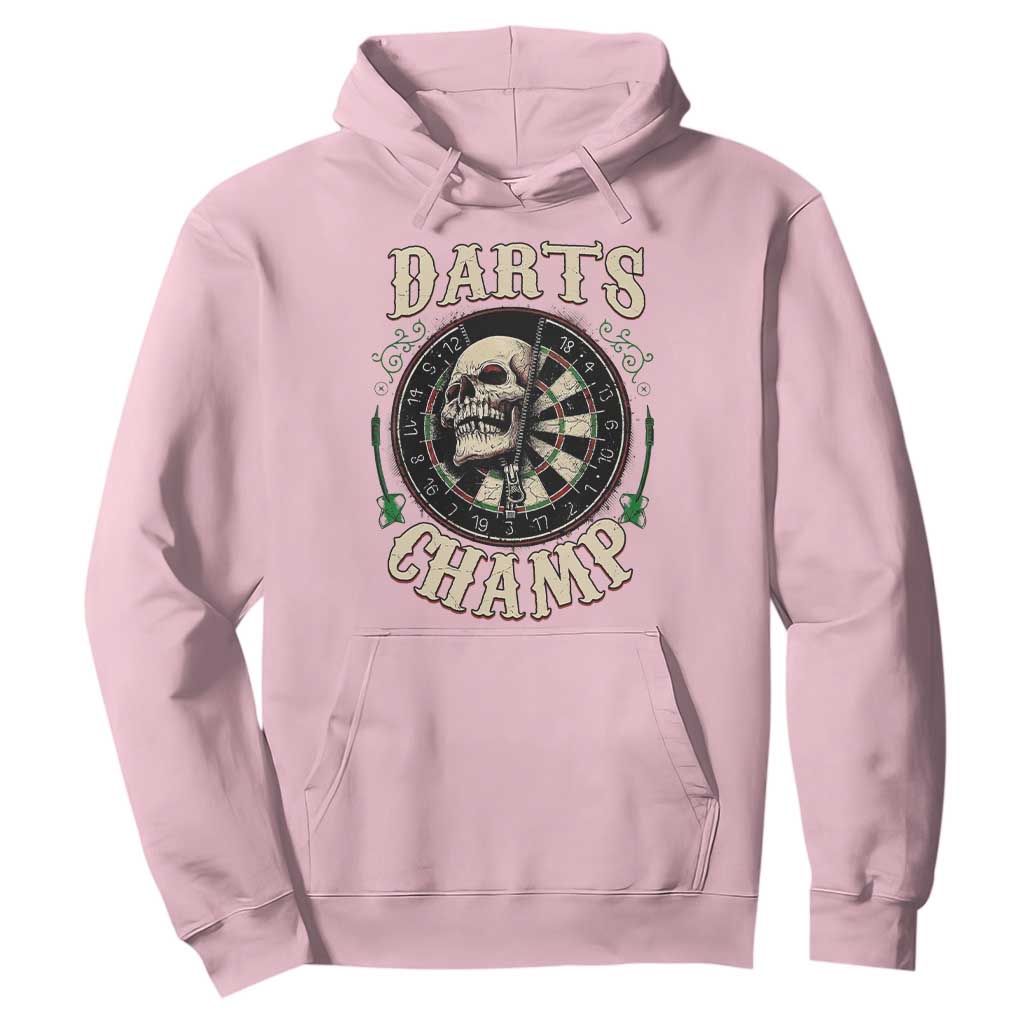 Skull Dartboard Retro Vintage Hoodie Darts Player Champion Gift TS12 Light Pink Print Your Wear