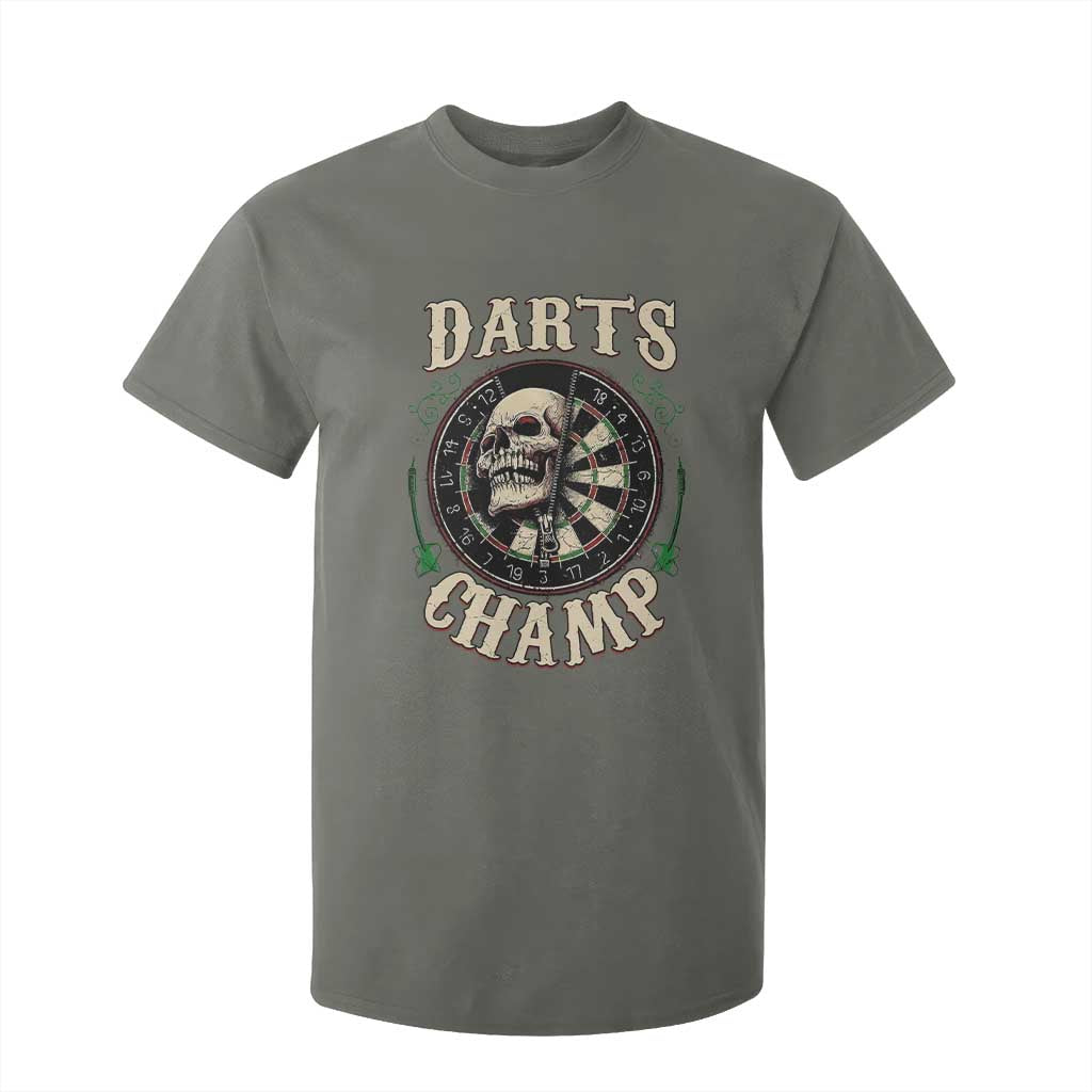Skull Dartboard Retro Vintage T Shirt For Kid Darts Player Champion Gift TS12 Military Green Print Your Wear