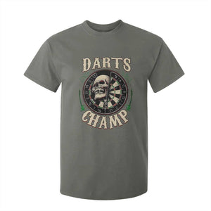 Skull Dartboard Retro Vintage T Shirt For Kid Darts Player Champion Gift TS12 Military Green Print Your Wear