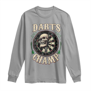 Skull Dartboard Retro Vintage Long Sleeve Shirt Darts Player Champion Gift TS12 Sport Gray Print Your Wear