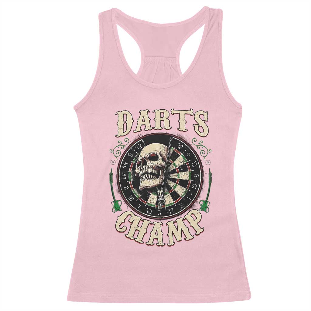 Skull Dartboard Retro Vintage Racerback Tank Top Darts Player Champion Gift TS12 Light Pink Print Your Wear