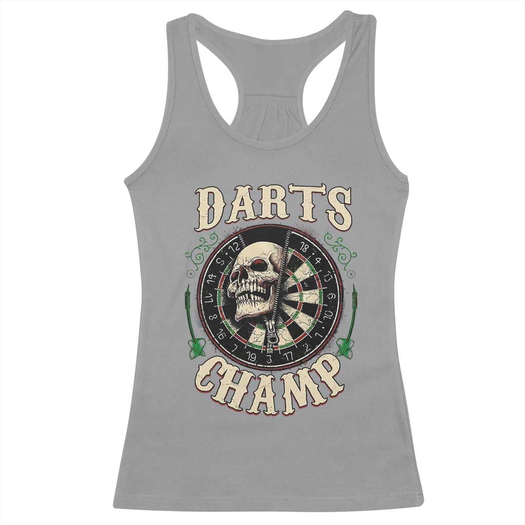 Skull Dartboard Retro Vintage Racerback Tank Top Darts Player Champion Gift TS12 Sport Gray Print Your Wear