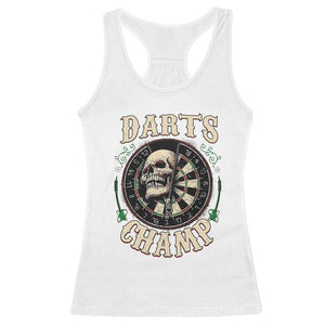 Skull Dartboard Retro Vintage Racerback Tank Top Darts Player Champion Gift TS12 White Print Your Wear