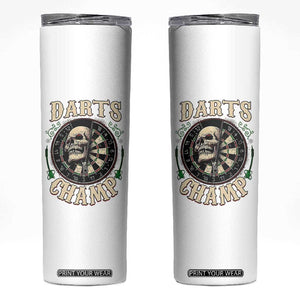 Skull Dartboard Retro Vintage Skinny Tumbler Darts Player Champion Gift TS12 White Print Your Wear