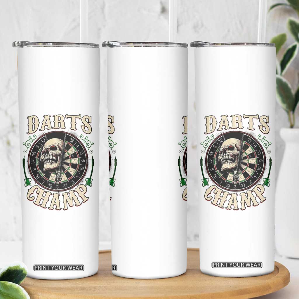 Skull Dartboard Retro Vintage Skinny Tumbler Darts Player Champion Gift TS12 Print Your Wear