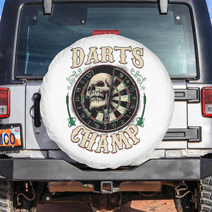 Skull Dartboard Retro Vintage Spare Tire Cover Darts Player Champion Gift TS12 No hole White Print Your Wear
