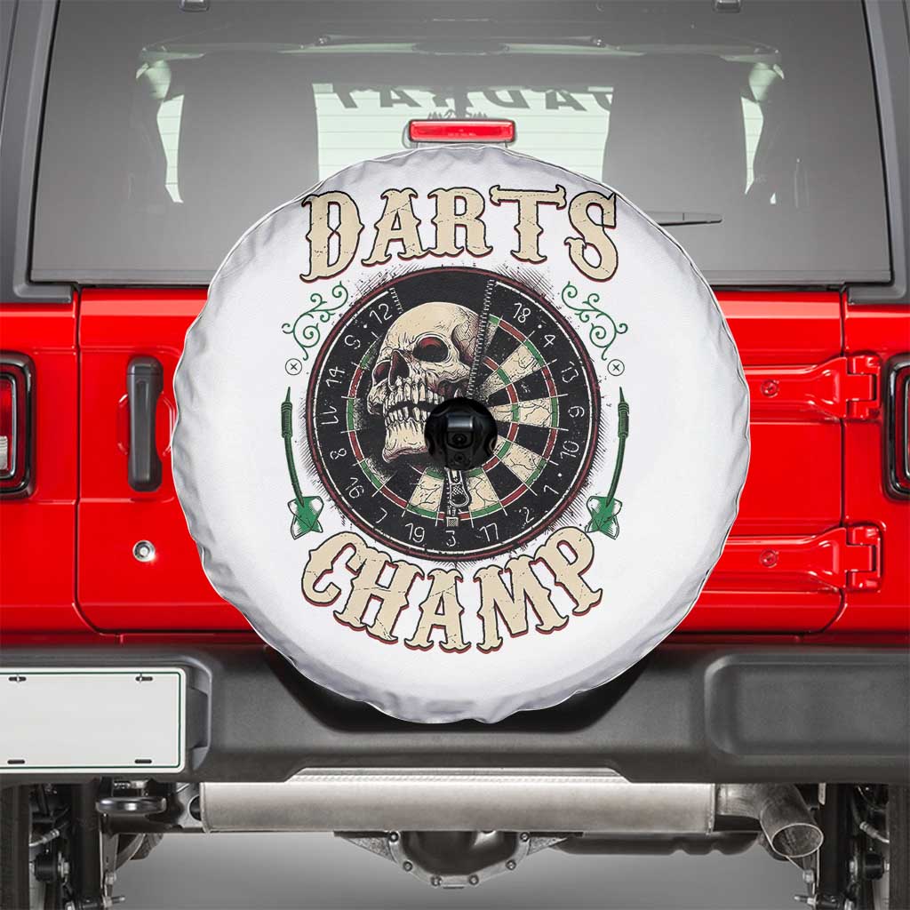 Skull Dartboard Retro Vintage Spare Tire Cover Darts Player Champion Gift TS12 White Print Your Wear