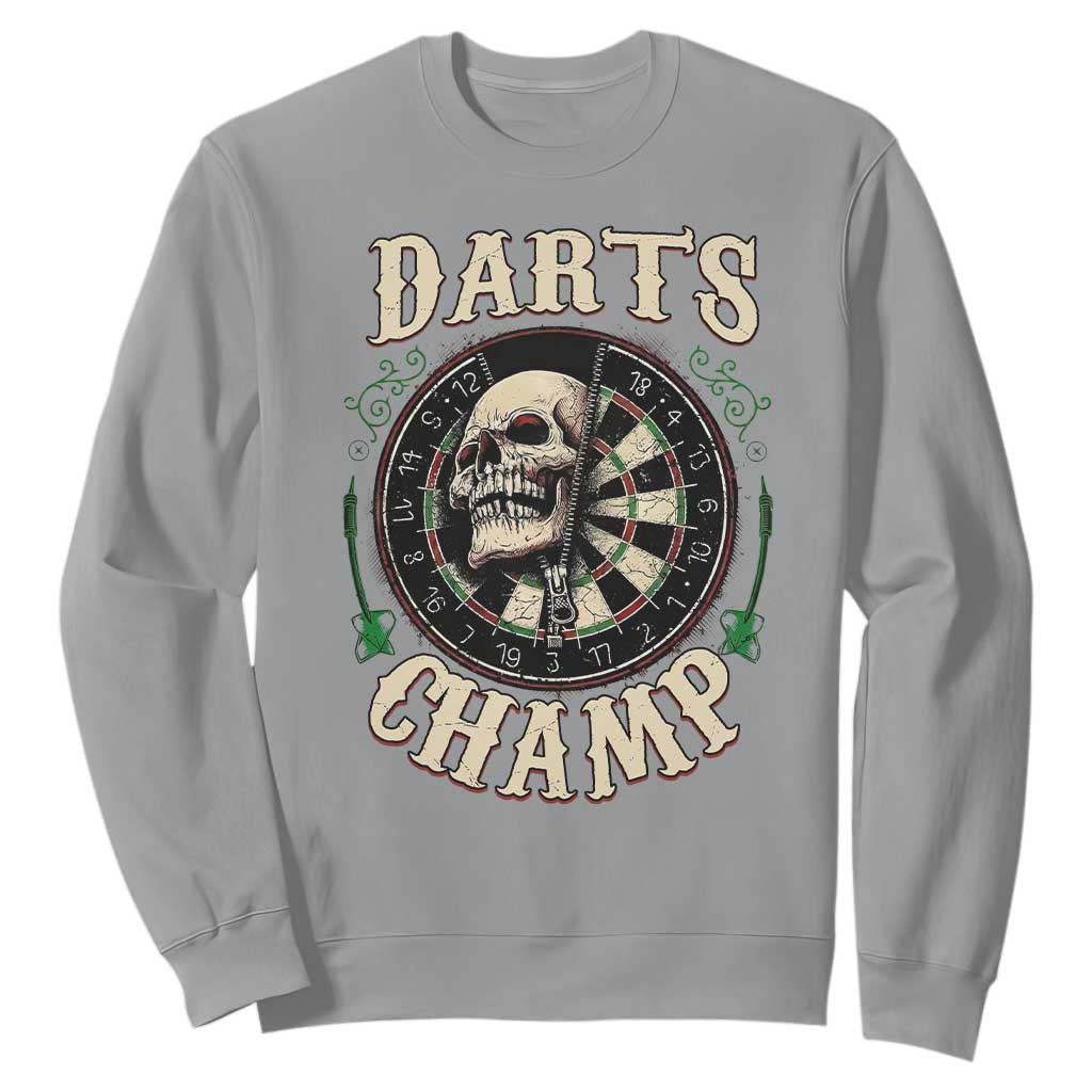 Skull Dartboard Retro Vintage Sweatshirt Darts Player Champion Gift TS12 Sport Gray Print Your Wear