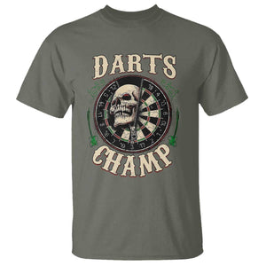 Skull Dartboard Retro Vintage T Shirt Darts Player Champion Gift TS12 Military Green Print Your Wear