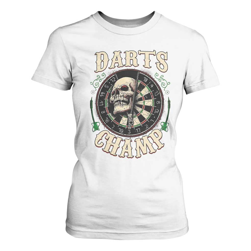 Skull Dartboard Retro Vintage T Shirt For Women Darts Player Champion Gift TS12 White Print Your Wear