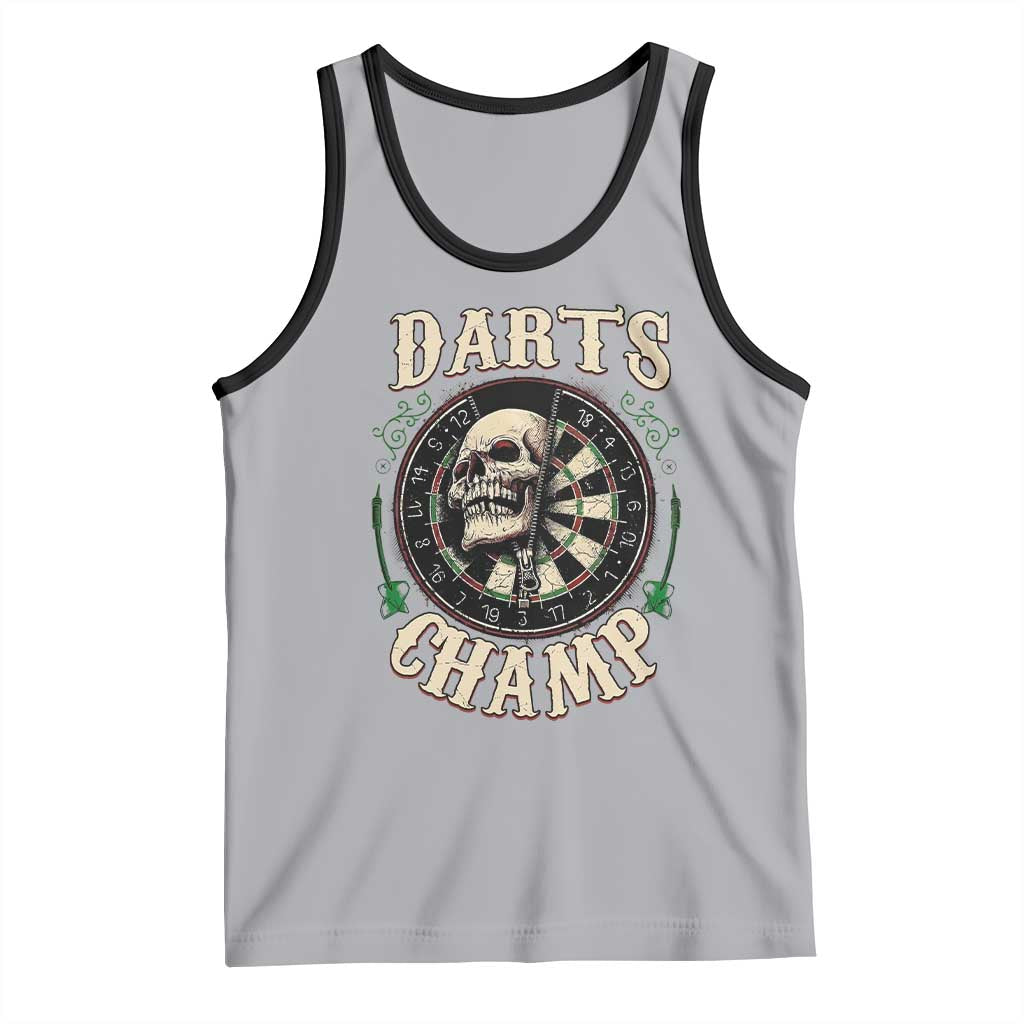Skull Dartboard Retro Vintage Tank Top Darts Player Champion Gift TS12 Athletic Heather Black Print Your Wear