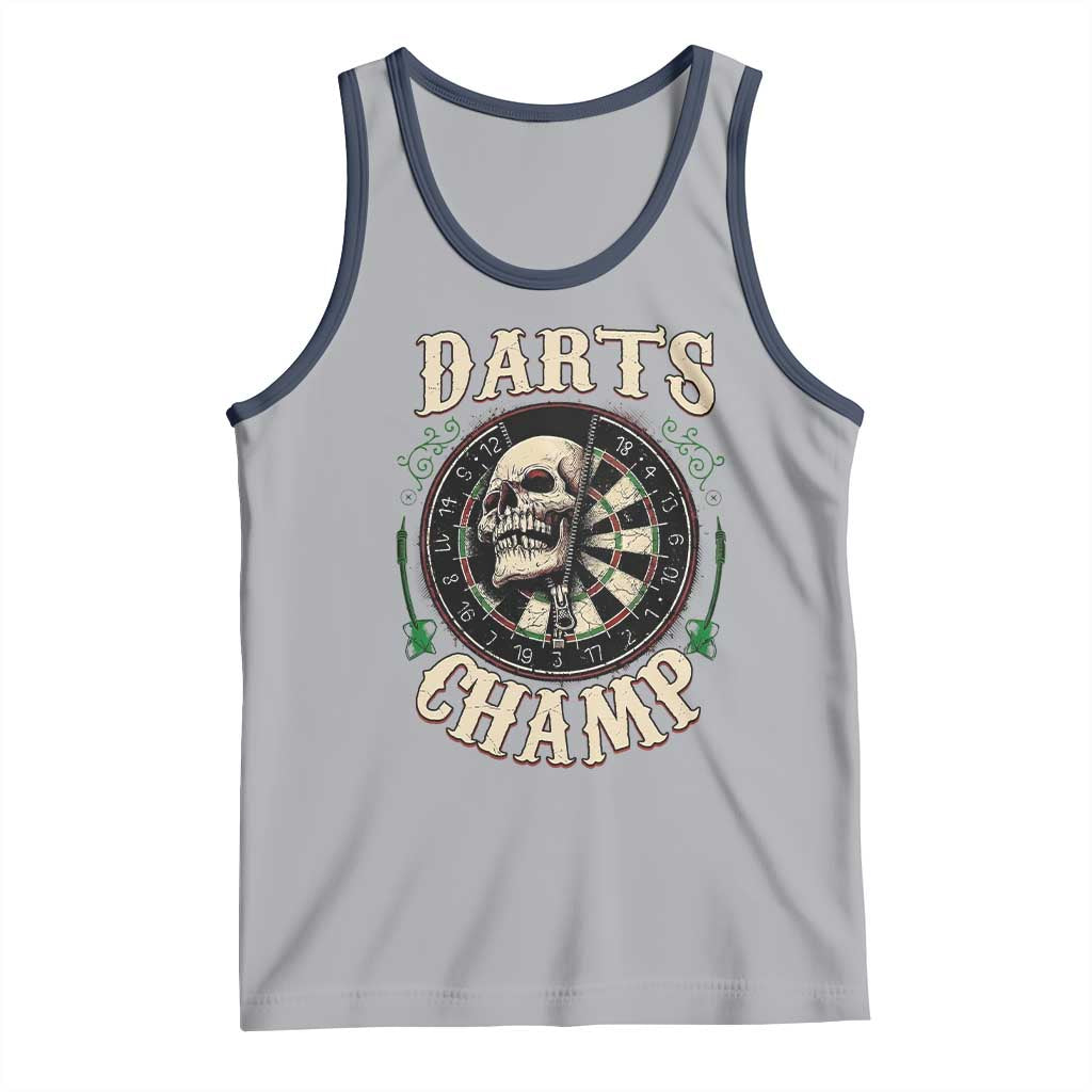 Skull Dartboard Retro Vintage Tank Top Darts Player Champion Gift TS12 Athletic Heather Navy Print Your Wear