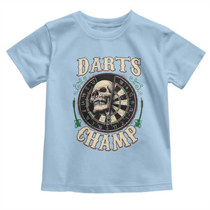 Skull Dartboard Retro Vintage Toddler T Shirt Darts Player Champion Gift TS12 Light Blue Print Your Wear