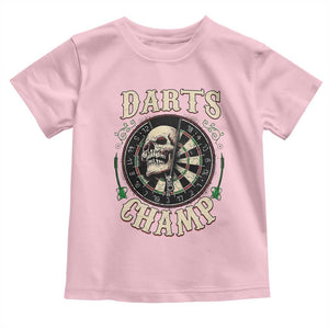 Skull Dartboard Retro Vintage Toddler T Shirt Darts Player Champion Gift TS12 Light Pink Print Your Wear