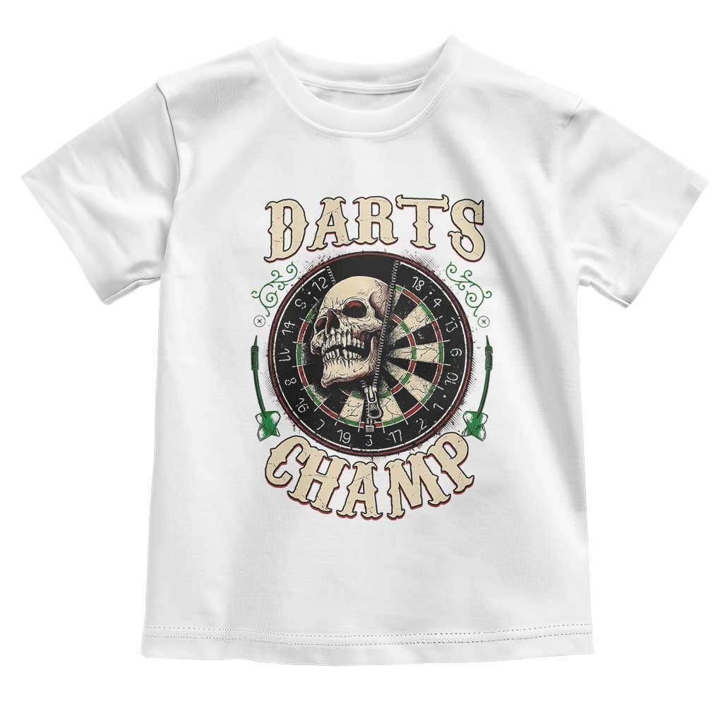 Skull Dartboard Retro Vintage Toddler T Shirt Darts Player Champion Gift TS12 White Print Your Wear