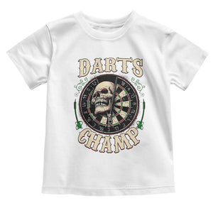 Skull Dartboard Retro Vintage Toddler T Shirt Darts Player Champion Gift TS12 White Print Your Wear