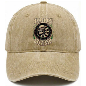 Skull Dartboard Retro Vintage Washed Cotton Baseball Cap Darts Player Champion Gift TS12 Print Your Wear