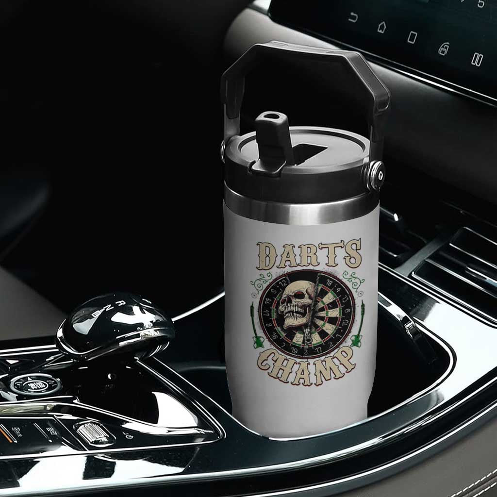 Skull Dartboard Retro Vintage Flip Straw Tumbler Darts Player Champion Gift TS12 Print Your Wear