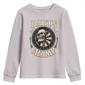 Skull Dartboard Retro Vintage Youth Sweatshirt Darts Player Champion Gift TS12 Ice Gray Print Your Wear