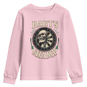 Skull Dartboard Retro Vintage Youth Sweatshirt Darts Player Champion Gift TS12 Light Pink Print Your Wear