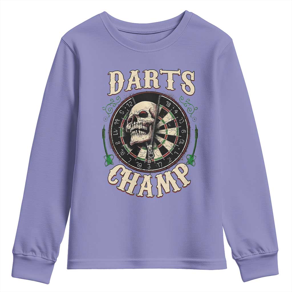 Skull Dartboard Retro Vintage Youth Sweatshirt Darts Player Champion Gift TS12 Violet Print Your Wear
