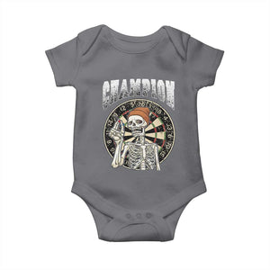 Gothic Skull Dart Master Baby Onesie Funny Skeleton Dartboard Champion Gift TS12 Charcoal Print Your Wear